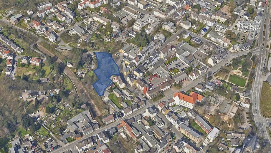 Ausschnitt aus dem Stadtplan mit markierter Fläche